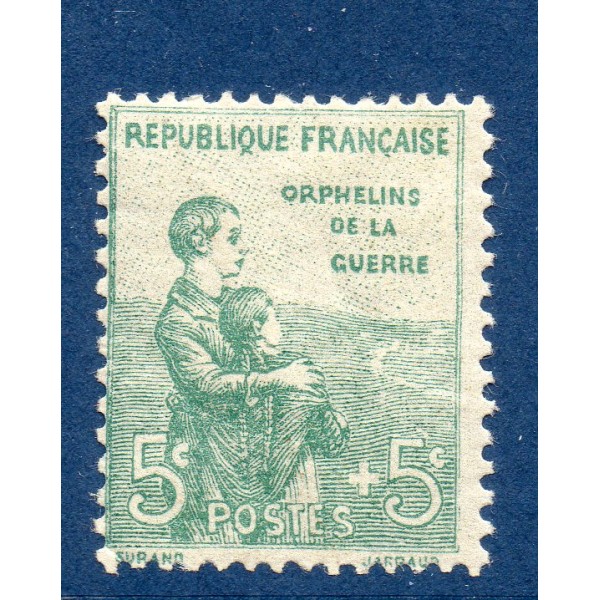 Timbre France Yvert No 149 Orphelin de la Guerre Vert neuf **