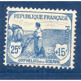 Timbre France Yvert No 151 Orphelin de la Guerre bleu neuf **