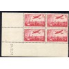 Bloc de 4 coin daté du timbre France Poste Aérienne Yvert 11 avion survolant Paris 2.50f Rose neuf **