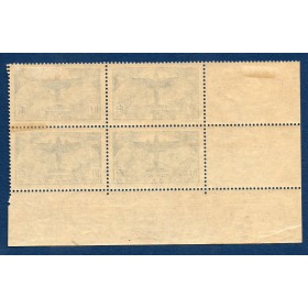 Bloc de 4 coin daté du timbre France Yvert No 321 Traversée de l'atlantique sud vert 2t neuf * avec charnière 2t neufs**