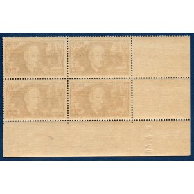 bloc de 4 coin daté du timbre France Yvert No 493 Clement Ader neuf luxe**