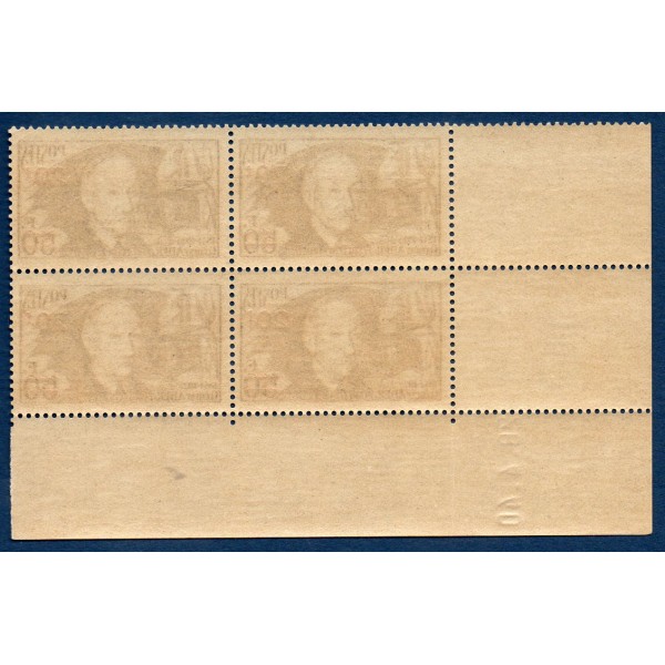 bloc de 4 coin daté du timbre France Yvert No 493 Clement Ader neuf luxe**