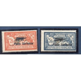Timbres France Poste Aérienne Yvert 1-2 merson surchargé neuf * avec charnière