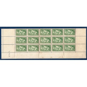 Rare bloc de 15 timbres France Yvert No 269 Coiffes des provinces neufs gomme altérée