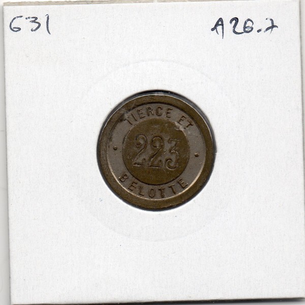 25 centimes Tierce belote ND monnaie de nécessité