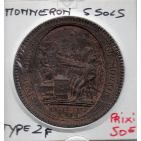 Monneron 5 sols Type IIf 1792 Sup-, France monnaie de confiance