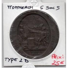 Monneron 5 sols Type 2d 1792 TTB, monnaie de confiance