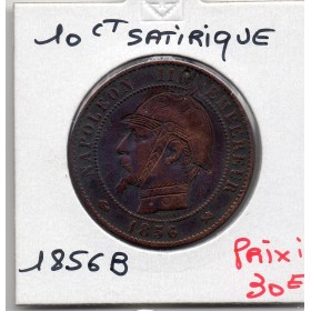Monnaie Satirique 10 centimes Napoléon III avec casque à pointe 1856 B