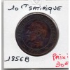 Monnaie Satirique 10 centimes Napoléon III avec casque à pointe 1856 B
