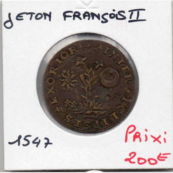 Jeton Francois II Lune et soleil 1547 TTB