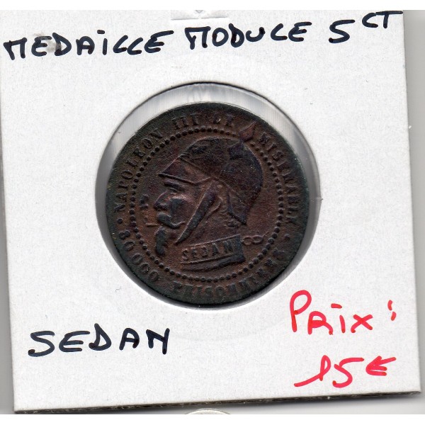 Medaille Satirique module 5 centimes Napoléon III bataille de Sedan, apres 1870