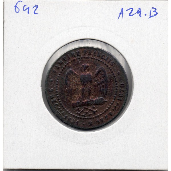 Medaille Satirique module 5 centimes Napoléon III bataille de Sedan, apres 1870