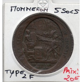 Monneron 5 sols Type IIf 1792 TB+, monnaie de confiance