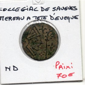 Méreau Collégiale de Saugues, Tête d'évêque ND TTB