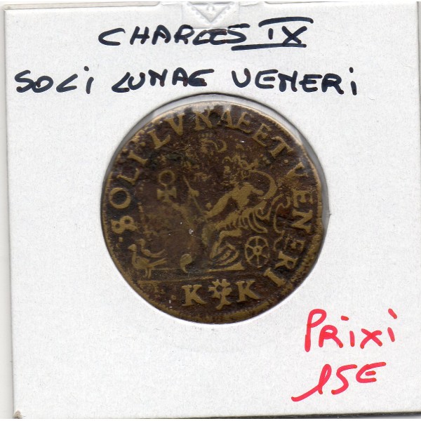 Jeton Charles IX SOLI LUNAE ET VENERI, ND TB