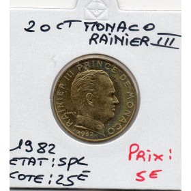Monaco Rainier III 20 centimes 1982 Spl, Gad.147