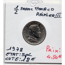 Monaco 1/2 Franc 1978 Spl, Gad.149 Rainier III