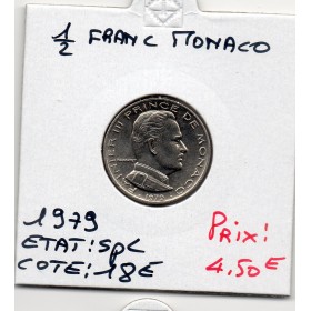 Monaco 1/2 Franc 1979 Spl, Gad.149 Rainier III