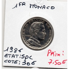 Monaco Rainier III 1 Franc 1986 Spl, Gad.150