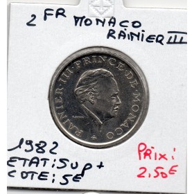 Monaco Rainier III 2 Francs 1982 Sup+, Gad.151