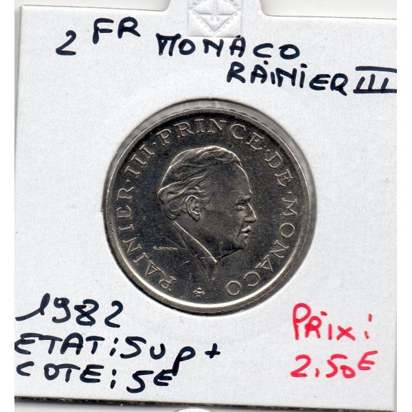 Monaco Rainier III 2 Francs 1982 Sup+, Gad.151