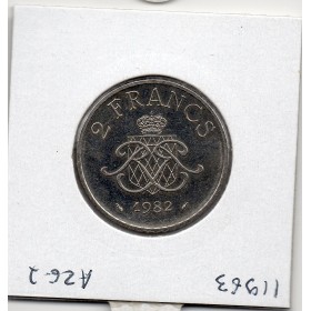 Monaco Rainier III 2 Francs 1982 Sup+, Gad.151