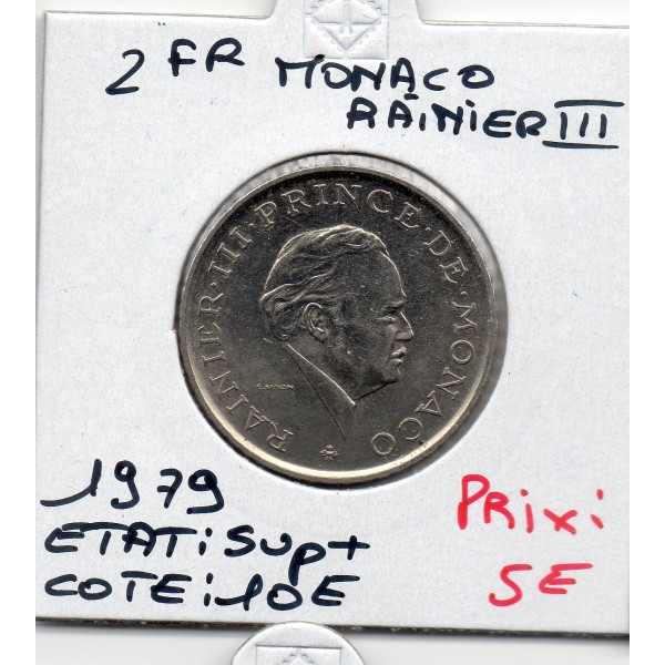 Monaco Rainier III 2 Francs 1979 Sup+, Gad.151