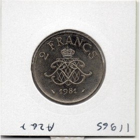 Monaco Rainier III 2 Francs 1981 Sup+, Gad.151
