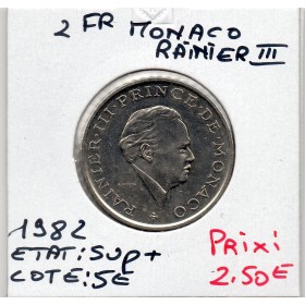 Monaco Rainier III 2 Francs 1982 Sup+, Gad.151