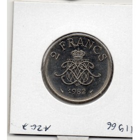 Monaco Rainier III 2 Francs 1982 Sup+, Gad.151