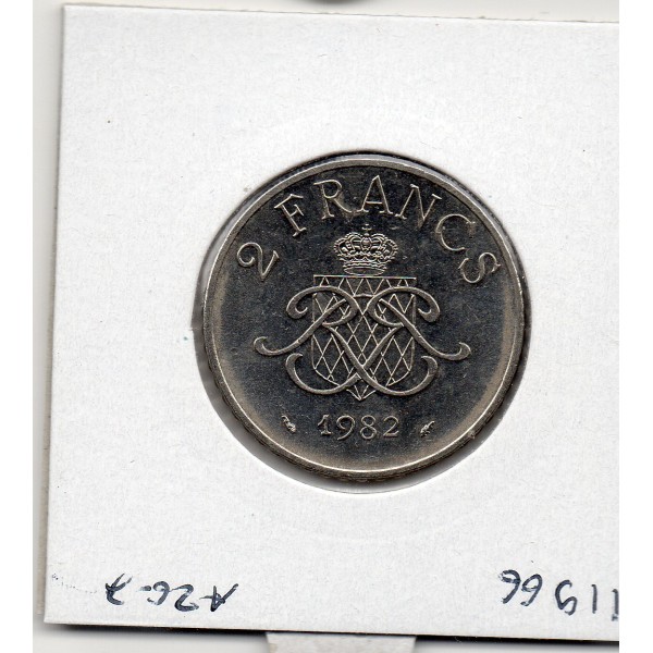 Monaco Rainier III 2 Francs 1982 Sup+, Gad.151