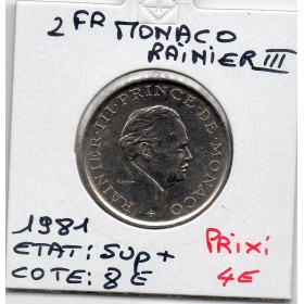 Monaco Rainier III 2 Francs 1981 Sup+, Gad.151