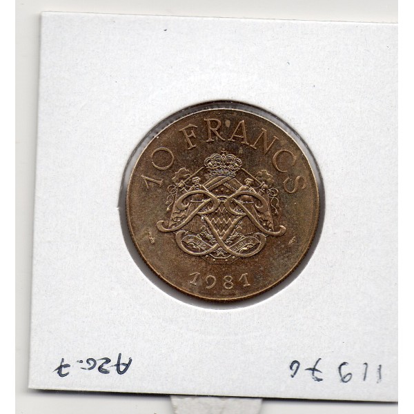 Monaco Rainier III 10 Francs 1981 Sup+, Gad.157