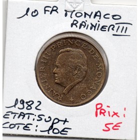 Monaco Rainier III 10 Francs 1982 Sup+, Gad.157