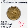 Bon pour 1 franc Commerce Industrie 1924 Sup