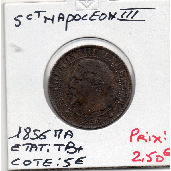 5 centimes Napoléon III tête nue 1856 MA Marseille TB+