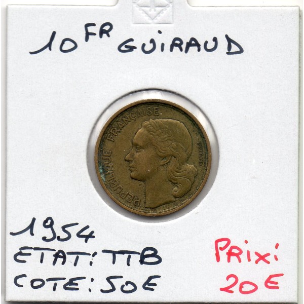 10 francs Coq Guiraud 1954 TTB
