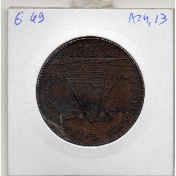 Monneron 2 sols Type 8b 1792 Sup-, hercule et Pyramide