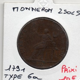 Monneron 2 sols  Type 6a 1791 TB monnaie de confiance