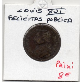 Jeton Louis XVI FELICITAS PVBLICA, TB feuardent 13408