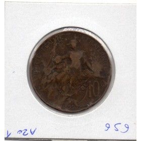 Monnaie Satirique 10 centimes dupuis 1899 contremarque fleur