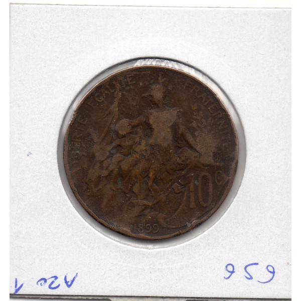 Monnaie Satirique 10 centimes dupuis 1899 contremarque fleur