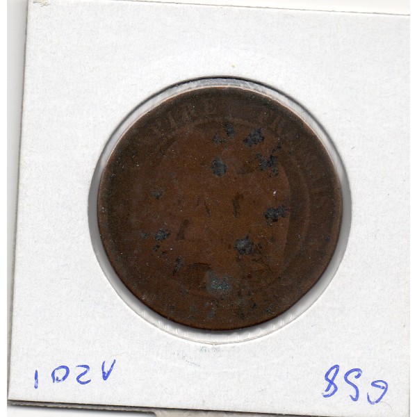 10 centimes Napoléon III 1852 A contremarqué temple
