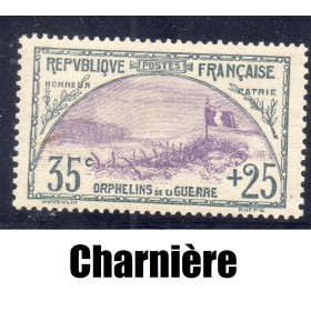 Timbre France Yvert No 152 Orphelin de la Guerre Ardoise et Violet neuf * avec charnière