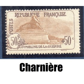 Timbre France Yvert No 153 Orphelin de la Guerre brun clair neuf * avec charnière