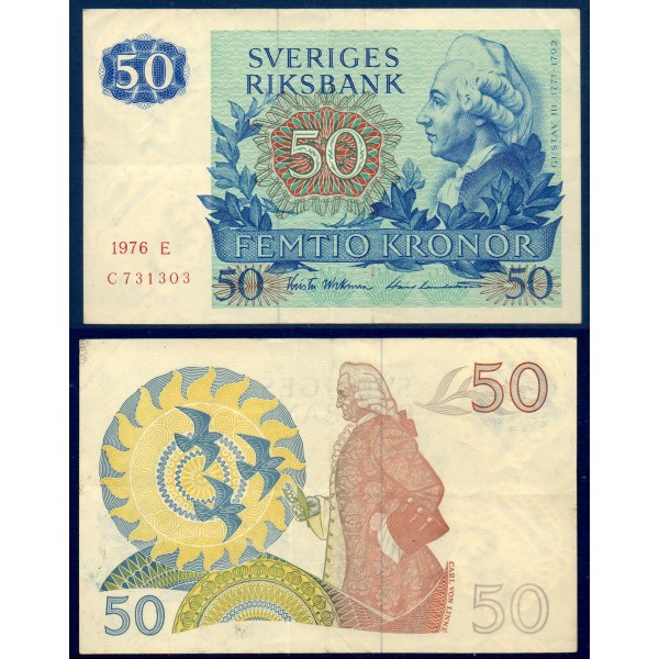 Suède P.53b, TTB Billet de 50 Kronor 1982-1990 Gustave III