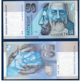 Slovaquie P.21d, neuf Billet de 50 Korun 2002 St Cyril et Method