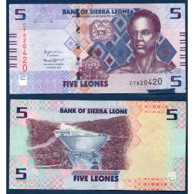Sierra Leone P.36, TTB Billet de 5 leones 2022 Sengbe Pieh