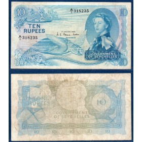 Seychelles P.15a, TB Billet de 10 Rupees 1974 Tortue