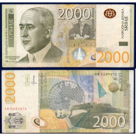 Serbie P.61b, TTB Billet de 2000 Dinara 2012 Milutin Milankovic
